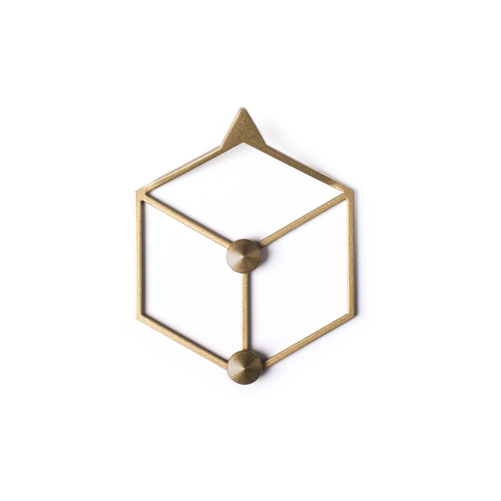 Μία κρεμάστρα με κοπή λέιζερ γεωμετρική χρυσή μονή