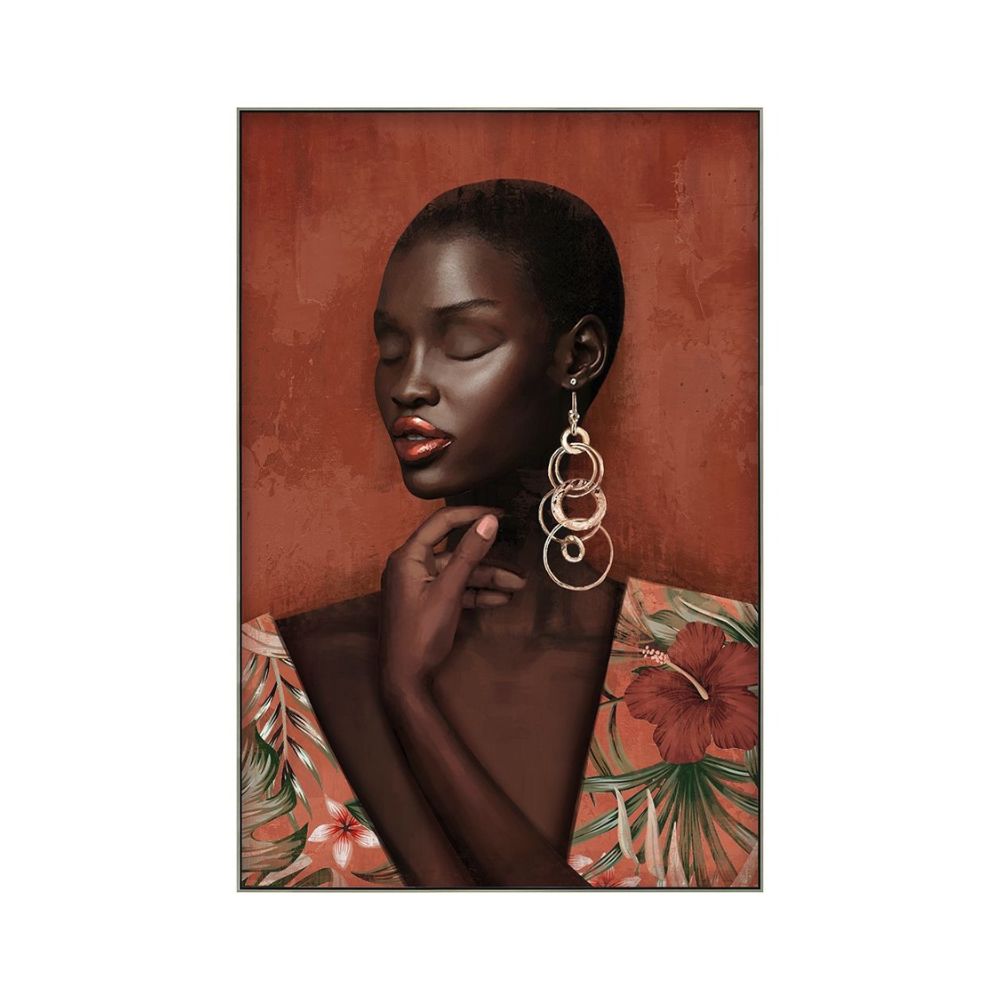 Πίνακας σε καμβά ελαιογραφία με απεικόνιση μία αφρικάνα γυναίκα
