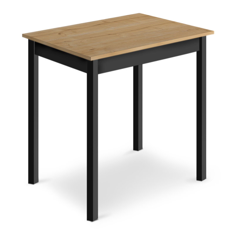 Τραπέζι Mini Megapap μεταλλικό - μελαμίνης χρώμα oak - μαύρο 59x78x75εκ.