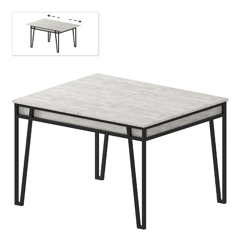 Τραπέζι μελαμίνης Pal Megapap επεκτεινόμενο χρώμα λευκό αντικέ 132/170x80x76εκ.