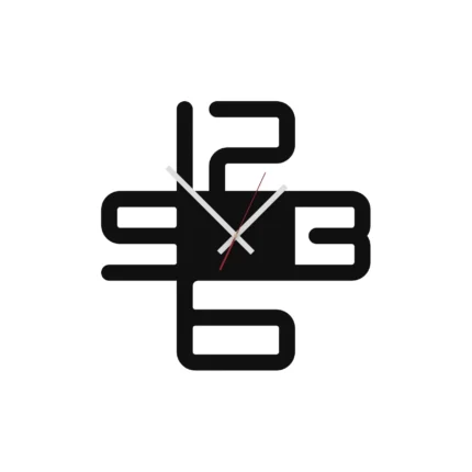 Μαύρο μεταλλικό ρολόι τοίχου σε λευκό φόντο