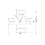 Τεχνικό σχέδιο ρολογιού τοίχου με διαστάσεις 50x50 cm