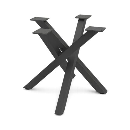 Μεταλλική βάση τραπεζιού τύπου Χ με ρεγουλατόρους, Ø55x43 cm σε μαύρο ματ