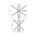 Ρεγουλατόρος στο κάτω μέρος μεταλλικής βάσης τραπεζιού τύπου Χ