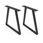 Μεταλλικά πόδια τραπεζιού σε μαύρο ματ χρώμα, διαστάσεων 70x71 cm, σετ 2 τεμαχίων