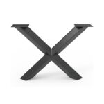 Μαύρο μεταλλικό πόδι τραπεζιού τύπου Χ με ρεγουλατόρους 82,6x73,0 cm