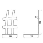 Βιβλιοστάτης μεταλλικός μαύρος δίεση διαστάσεις