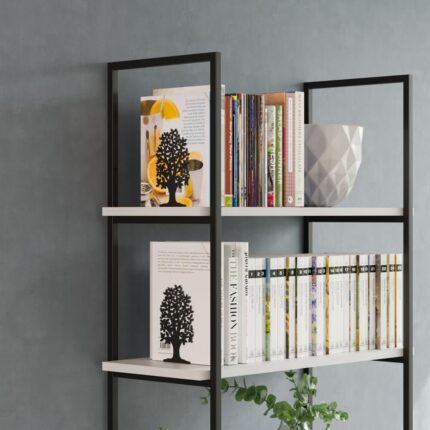 Βιβλιοστάτης μαύρος μεταλλικός δέντρο σε βιβλιοθήκη