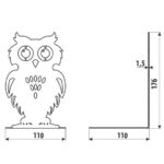 Βιβλιοστάτης μεταλλικός μαύρος κουκουβάγια διαστάσεις