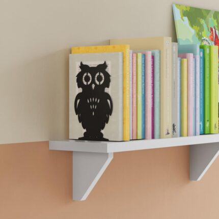 Βιβλιοστάτης μαύρος μεταλλικός κουκουβάγια σε βιβλιοθήκη