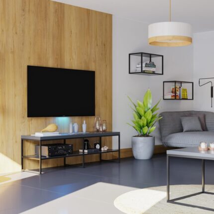 Έπιπλο τηλεόρασης με τηλεόραση σε καθιστικό