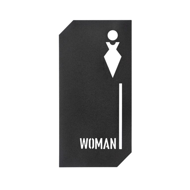μεταλλική ένδειξη wc γυναικών woman μαύρο ματ minimal signage Creative Home