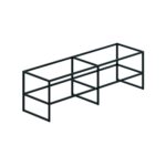 Ένας μαύρος μεταλλικός σκελετός επίπλου τηλεόρασης