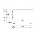 το γραμμικό σχέδιο με τις διαστάσεις από μία μαύρη γωνία για ράφι