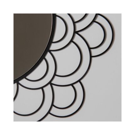 Ένας μεταλλικός μαύρος καθρέπτης σε μεγέθυνση