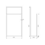 Το διαστασολόγιο από μία μεταλλική μαύρη κρεμάστρα δαπέδου για πετσέτες μπάνιου