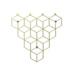 Μία κρεμάστρα με κοπή λέιζερ γεωμετρική χρυσή τετραπλή