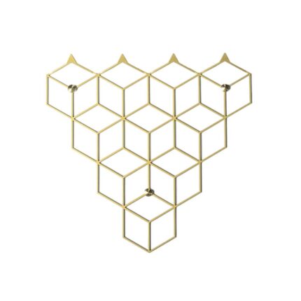 Μία κρεμάστρα με κοπή λέιζερ γεωμετρική χρυσή τετραπλή
