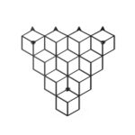 Μία κρεμάστρα με κοπή λέιζερ γεωμετρική μαύρη τετραπλή