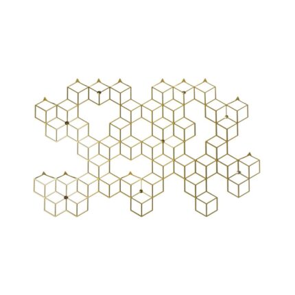 Μία κρεμάστρα με κοπή λέιζερ γεωμετρική χρυσή με πολλές θέσεις για ρούχα