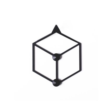 Μία κρεμάστρα με κοπή λέιζερ γεωμετρική μαύρη μονή