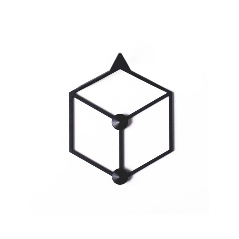 Μία κρεμάστρα με κοπή λέιζερ γεωμετρική μαύρη μονή