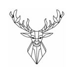 Ένα μαύρο μεταλλικό γεωμετρικό σχέδιο σε σχήμα κεφάλι ελαφιού