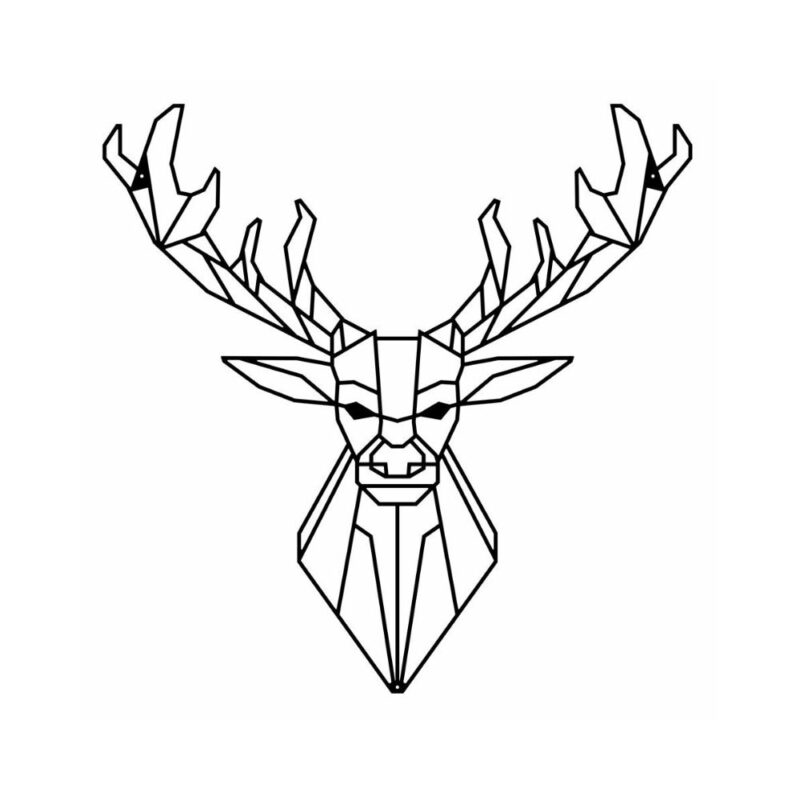 Ένα μαύρο μεταλλικό γεωμετρικό σχέδιο σε σχήμα κεφάλι ελαφιού