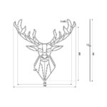 Ένα γραμμικό σχέδιο με κεφάλι ελαφιού και κέρατα