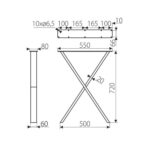 Ένα διαστασολόγιο από χιαστή πόδι τραπεζιού