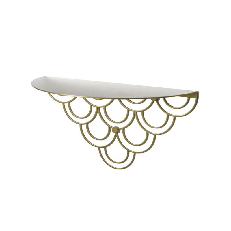 Ένα ράφι με κοπή λέιζερ χρυσό