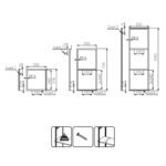 Το γραμμικό σχέδιο με τα διαστασολόγια από ένα σύστημα δόμησης ραφιών