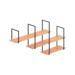 Ένα σύστημα στήριξης ραφιών μεταλλικό μαύρο με ξύλα