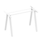 Μία μεταλλική βάση γραφείου εργασίας σε λευκό ματ χρώμα με πόδια σε σχήμα Λ
