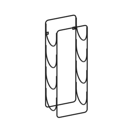 Μία μαύρη μεταλλική βάση για τέσσερα μπουκάλια κρασιού