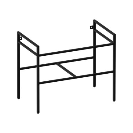 Μία μεσαία επιδαπέδια μεταλλική μαύρη βάση για έπιπλο νιπτήρα