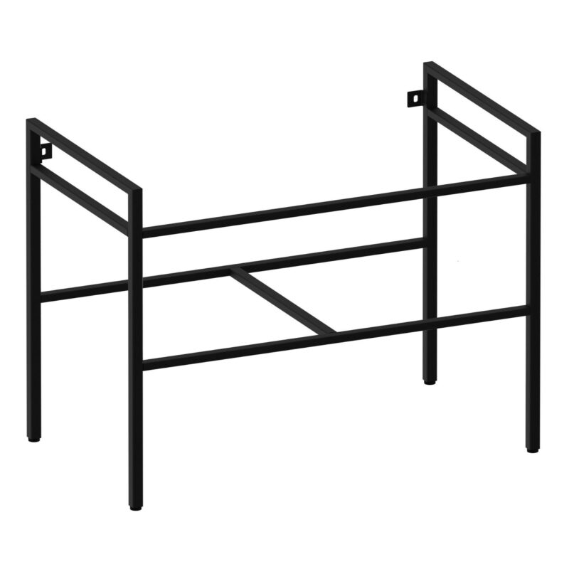 Μία μεγάλη επιδαπέδια μεταλλική μαύρη βάση για έπιπλο νιπτήρα