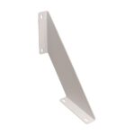 Μία μεταλλική βάση στήριξης ραφιού λευκή φωτογραφισμένη σε λευκό φόντο