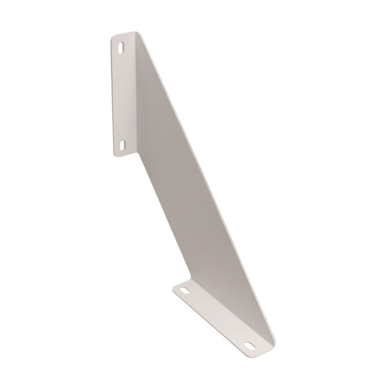 Μία μεταλλική βάση στήριξης ραφιού λευκή φωτογραφισμένη σε λευκό φόντο