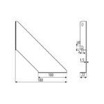 Το γραμμικό σχέδιο από μία μεταλλική βάση στήριξης ραφιού μαύρη φωτογραφισμένη σε λευκό φόντο