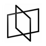 Μία μεταλλική βάση για βοηθητικό τραπεζάκι σαλονιού σε σχήμα δύο γεωμετρικών τετραγώνων που τέμνονται