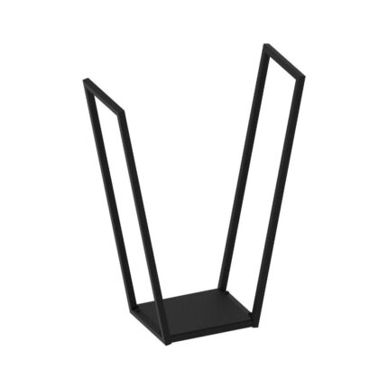 Μία μεταλλική μαύρη ανοξείδωτη βάση για τοποθέτηση ξύλων